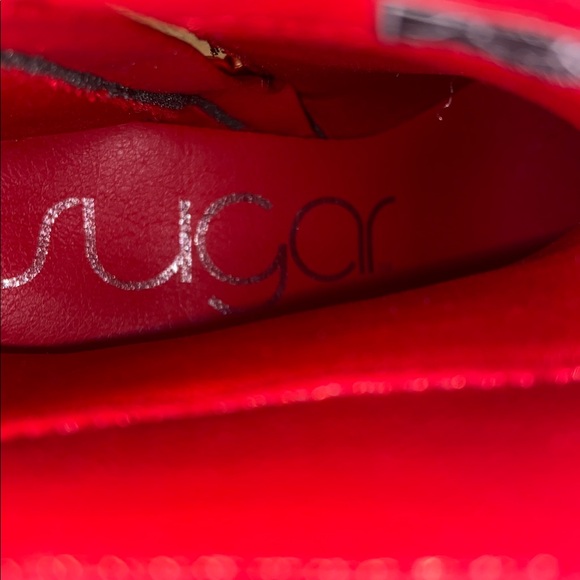 Sugar Nightlife Bold Red Ankle Booties - Picture 6 of 8